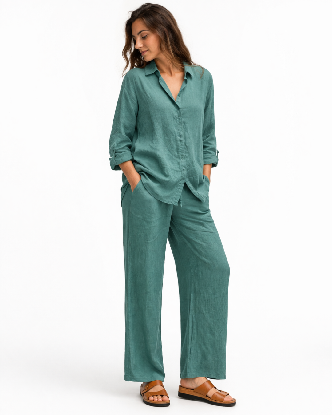Conjunto Martina de Camisa y Pantalón Holgado®