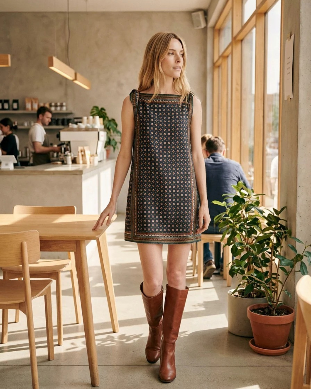 Vestido Mini Vintage de Elegancia Retro y Estilo Bohemio
