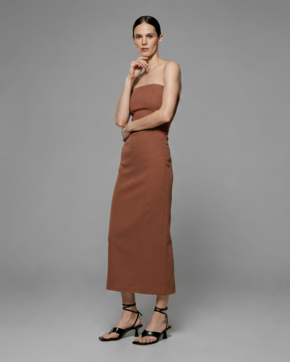 Vestido Midi Acanalado