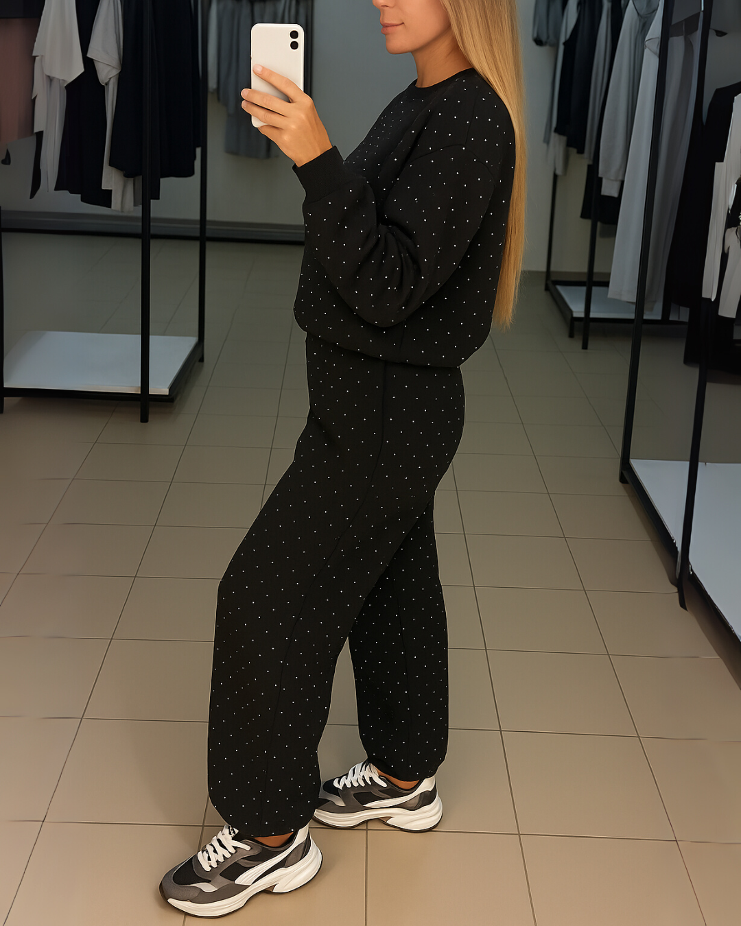 Conjunto Estructurado con un Toque de Glamour Brillante Para Mujer
