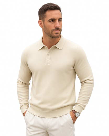 Polo clásico manga larga de punto para hombre®