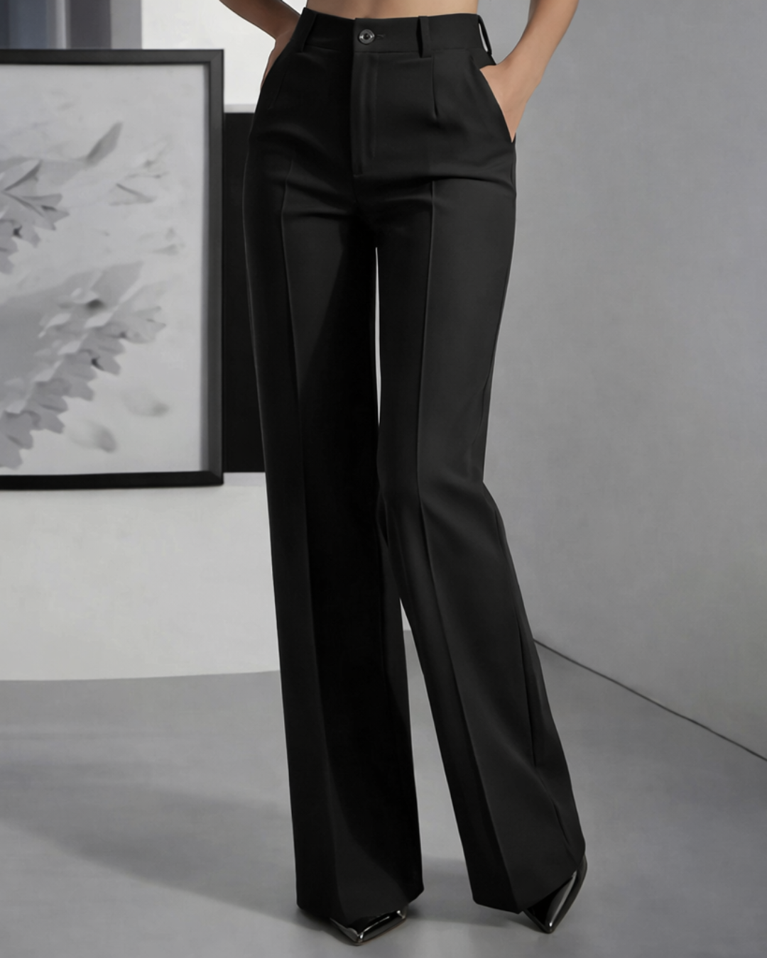 Pantalones de Vestir de Cintura Alta con Silueta Estilizada para Mujer®