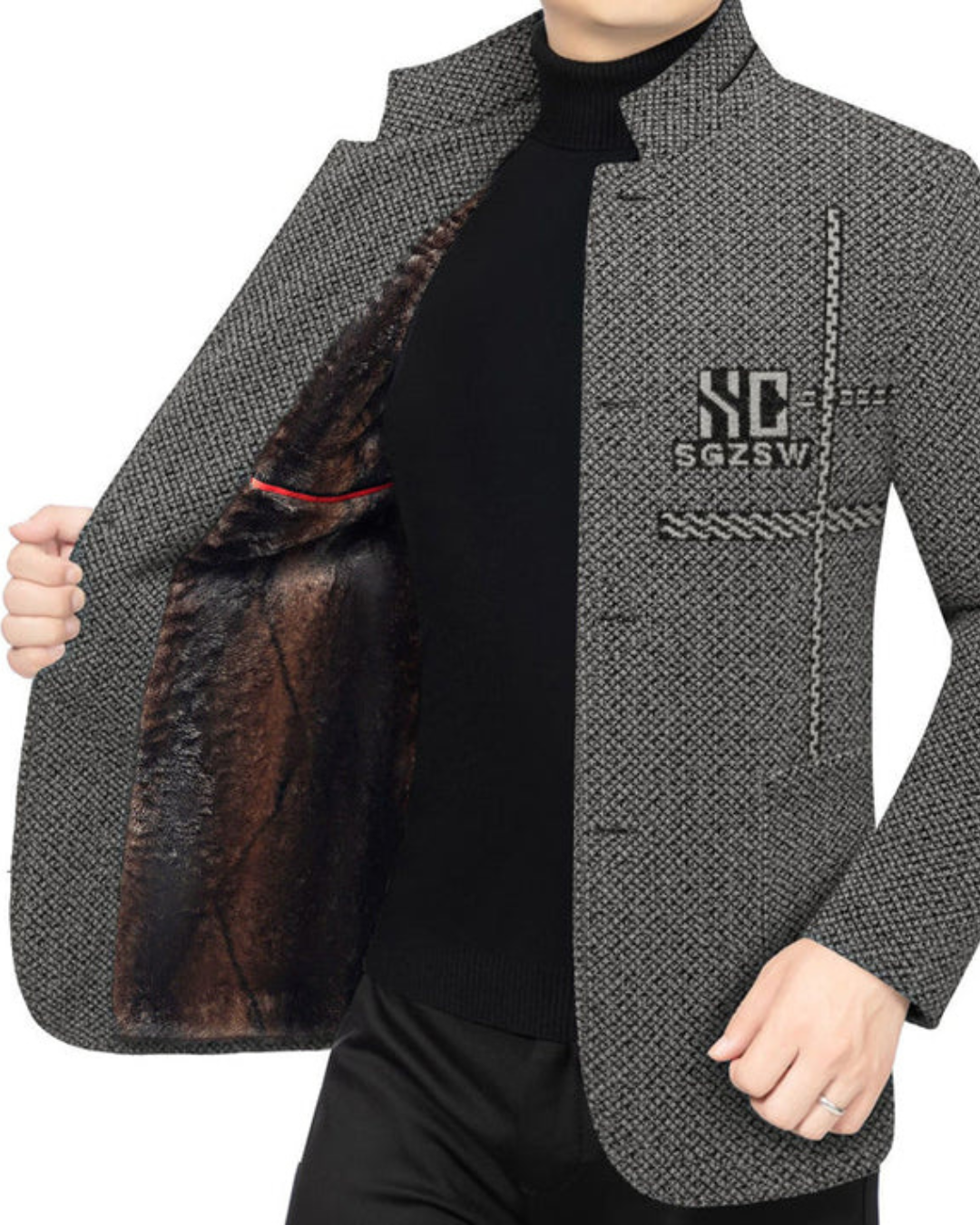 Chaqueta Térmica de Punto para Hombre con Cuello Subido®