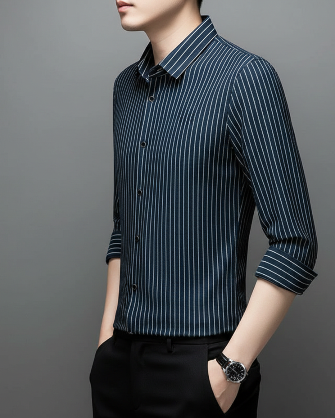 Camisa Casual a Rayas para Hombre®