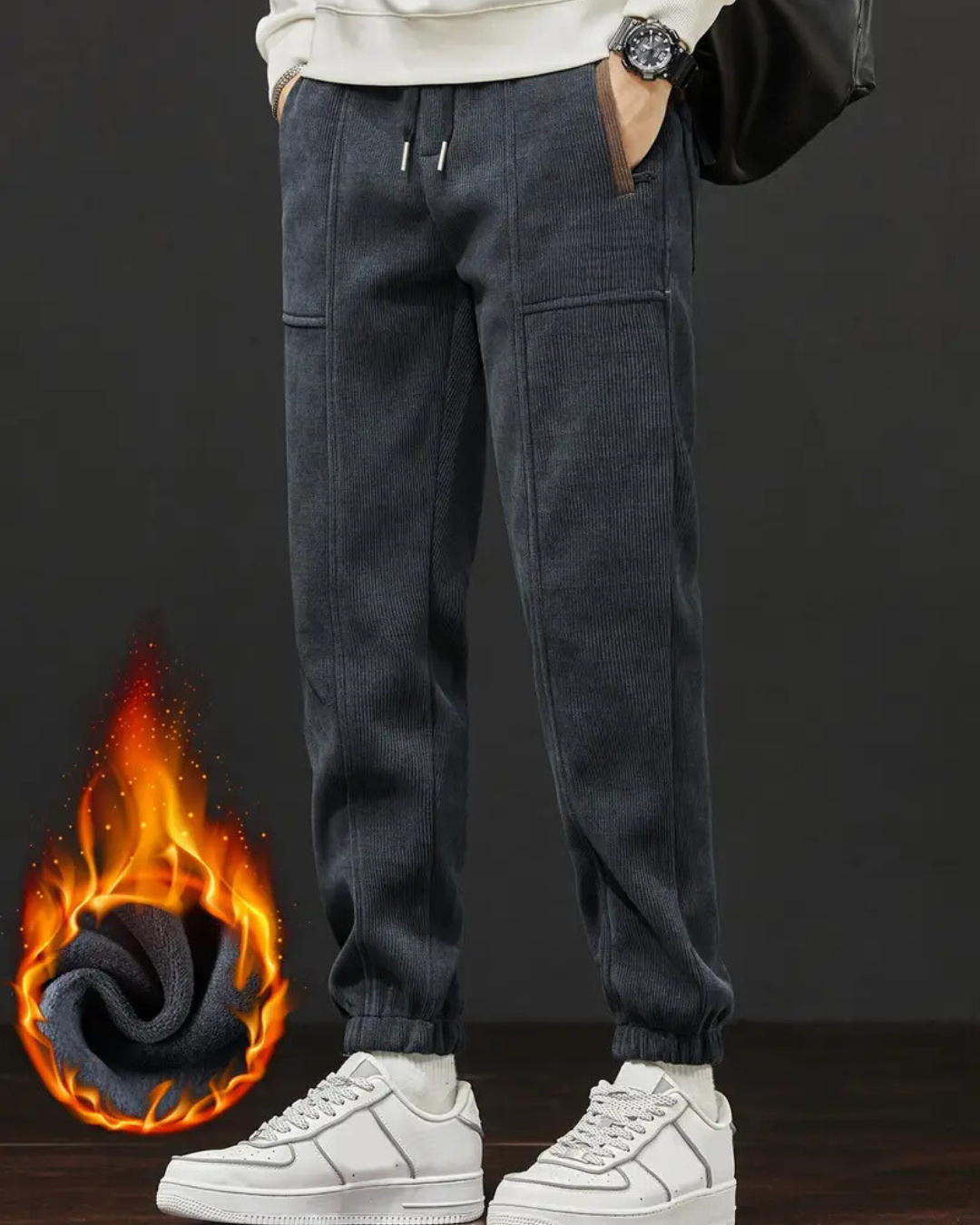 Pantalón Jogger Informal con Forro Polar