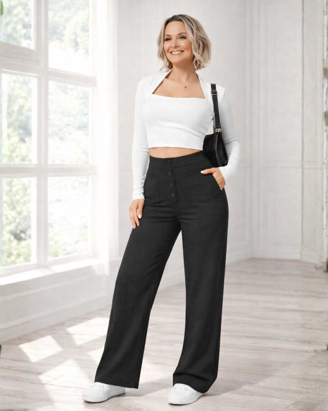 Pantalón Casual de Cintura Alta con Máxima Elasticidad para Mujer®