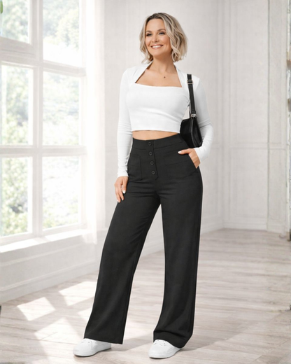 Pantalón Casual de Cintura Alta con Máxima Elasticidad para Mujer®