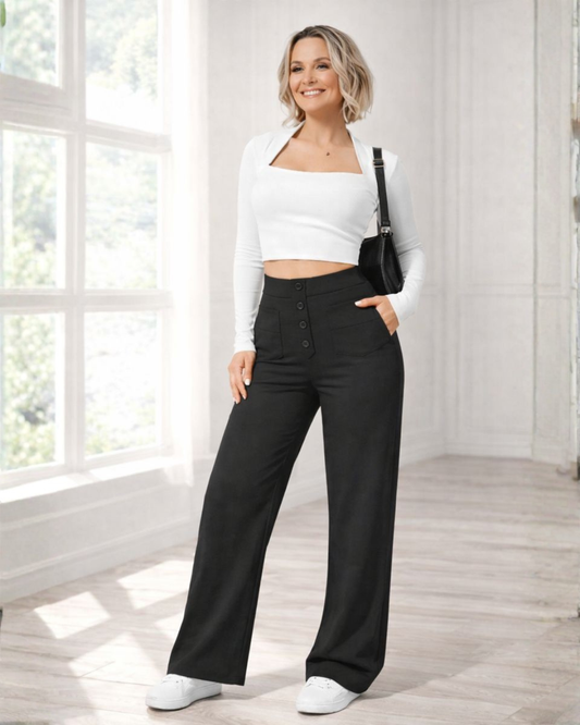 Pantalón Casual de Cintura Alta con Máxima Elasticidad para Mujer®