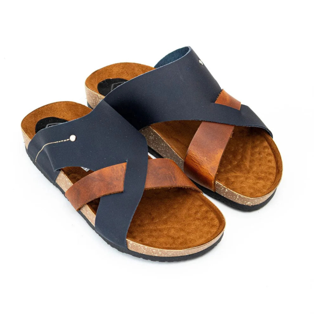 Sandalias de Piel con Base de Corcho