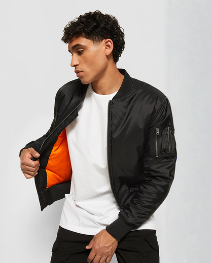 Chaqueta con Cuello Acanalado y Cierre de Cremallera para Hombre®