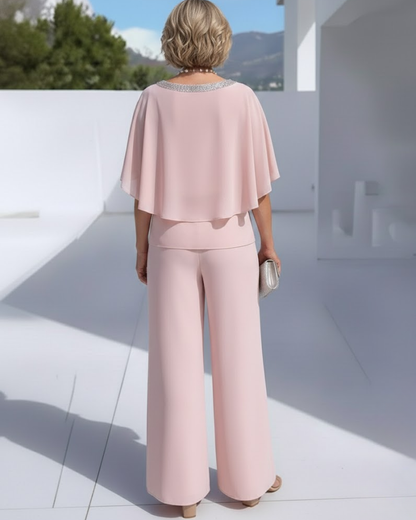Conjunto Elegante de Dos Piezas con Detalles de Lentejuelas Para Mujer