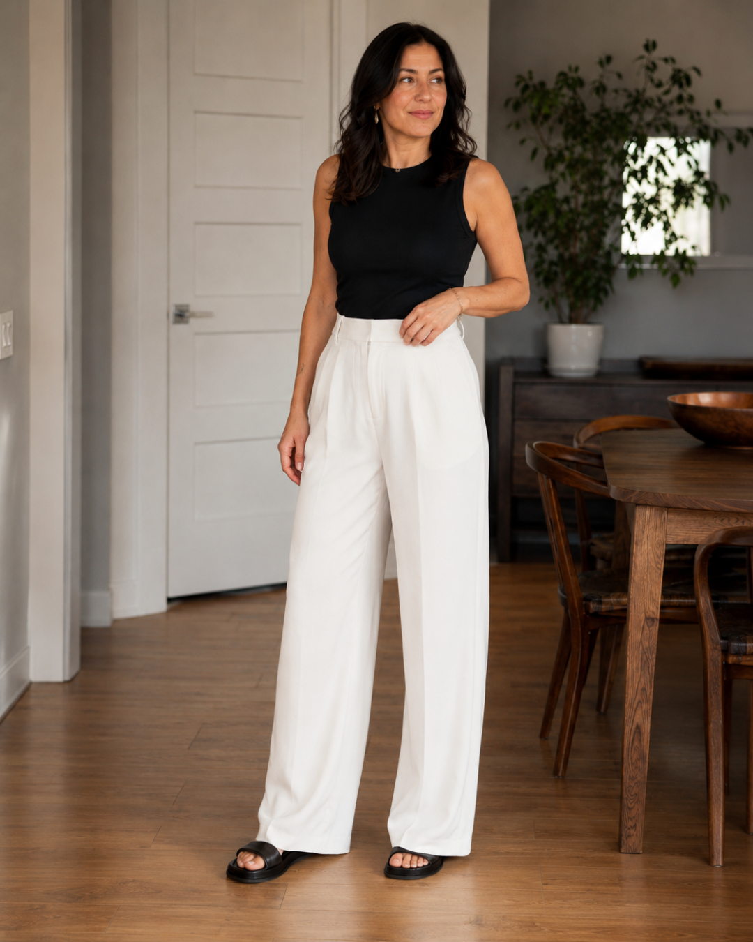 Pantalones Clásicos de Pierna Ancha para Mujer®