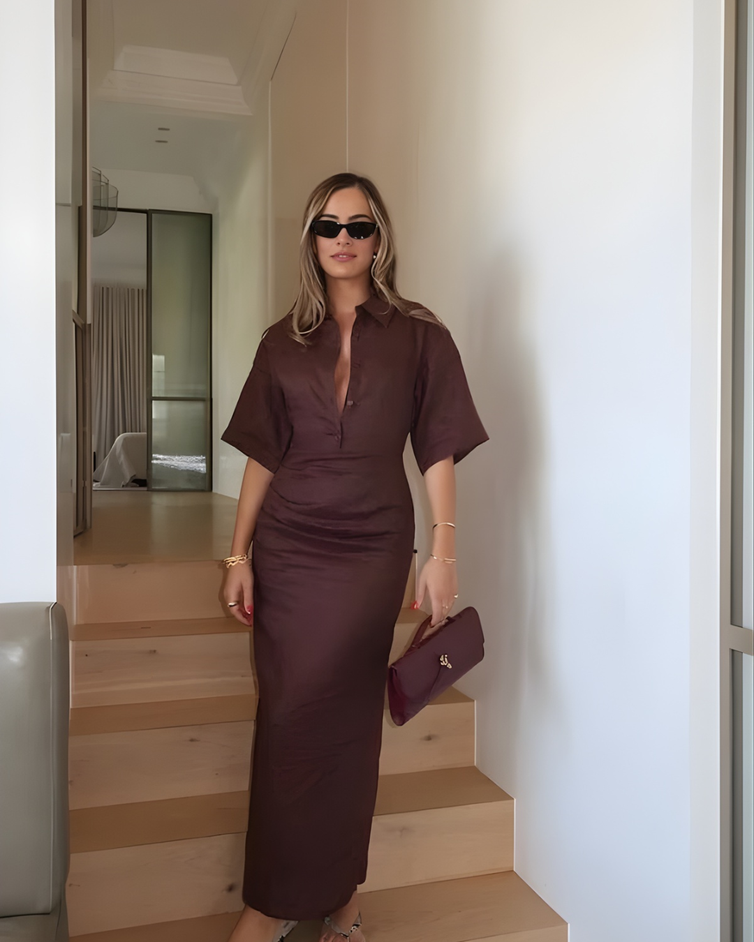 Vestido Midi con Botones para mujer