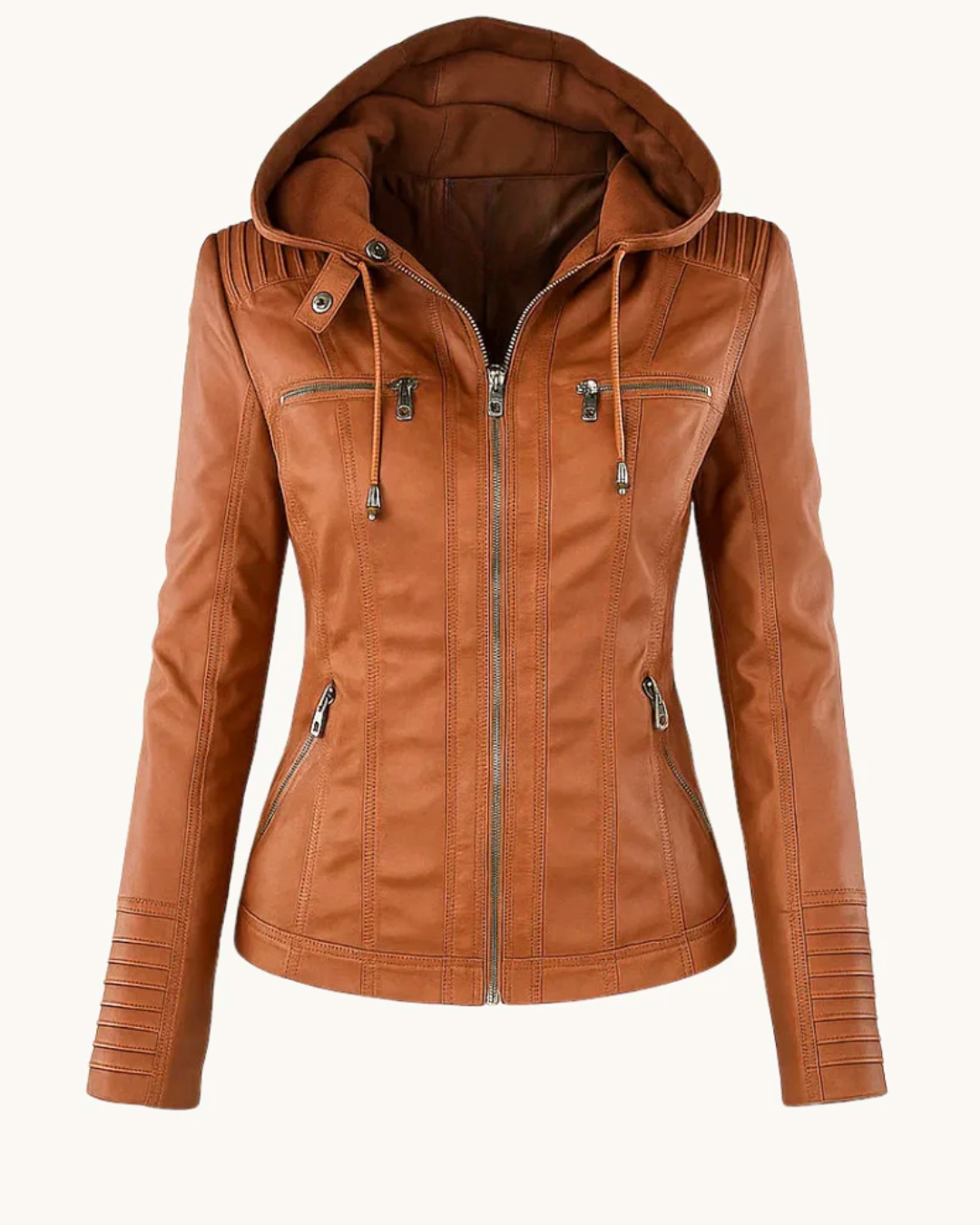 Chaqueta de Cuero de Alta Gama para Mujer