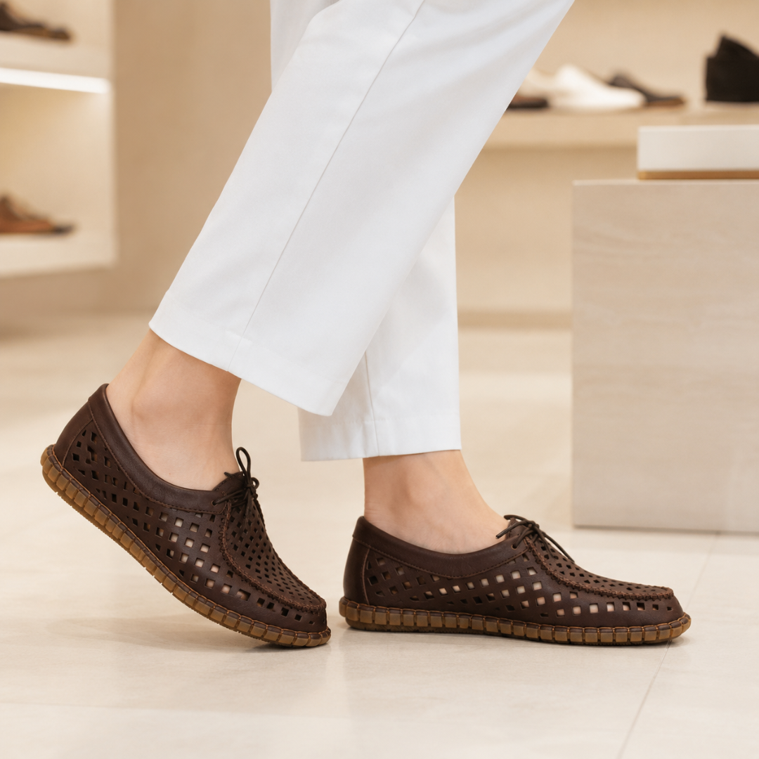 Mocasines de Red y Cuero Legítimo®