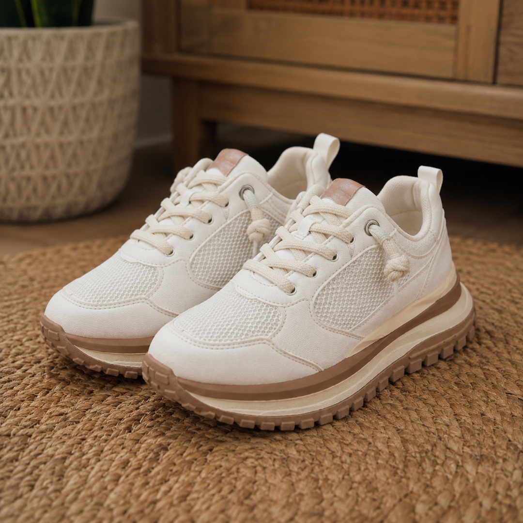 Zapatillas Casuales con Suela Elevada y Malla Transpirable