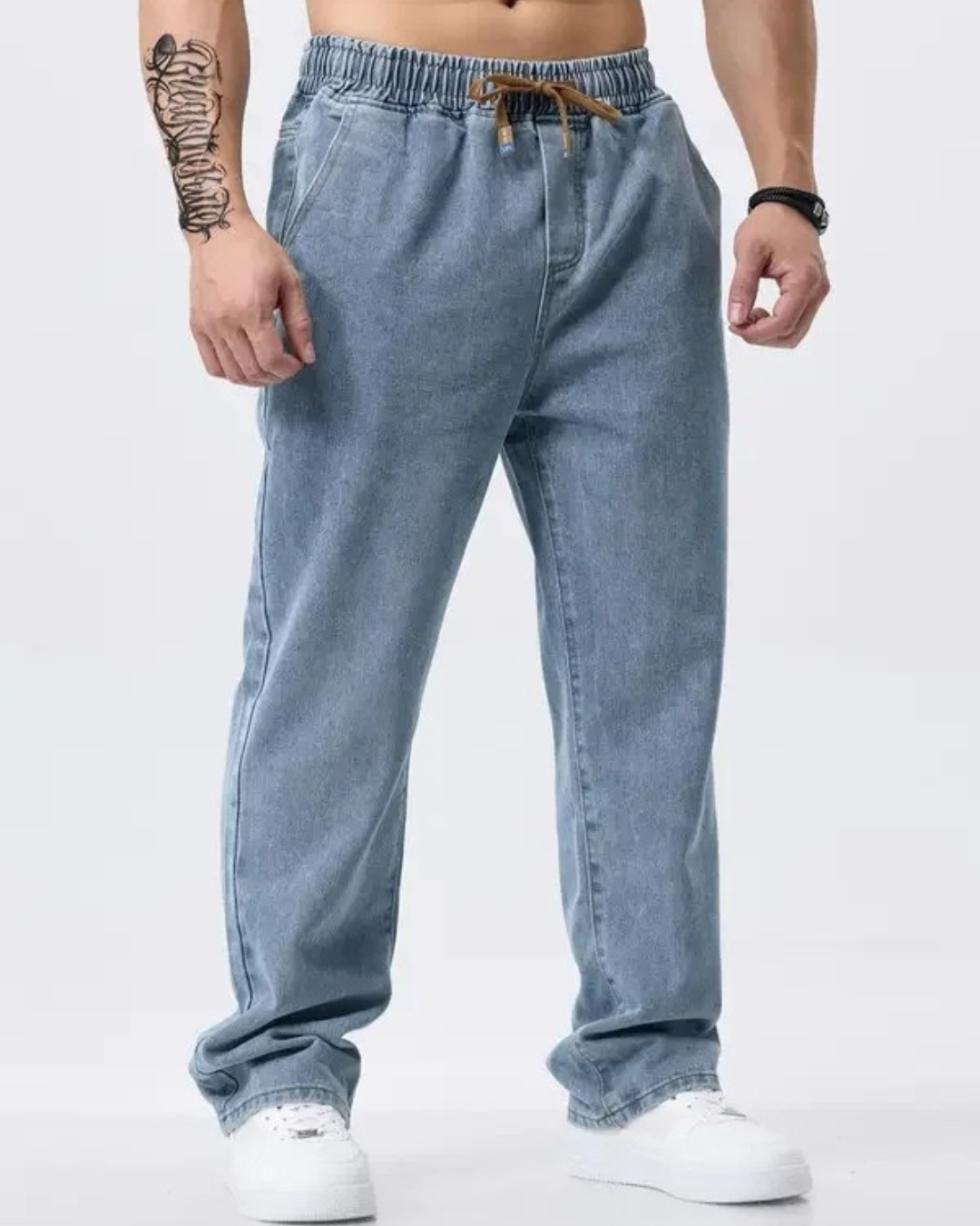 Pantalones rectos con cintura ajustable para hombre®