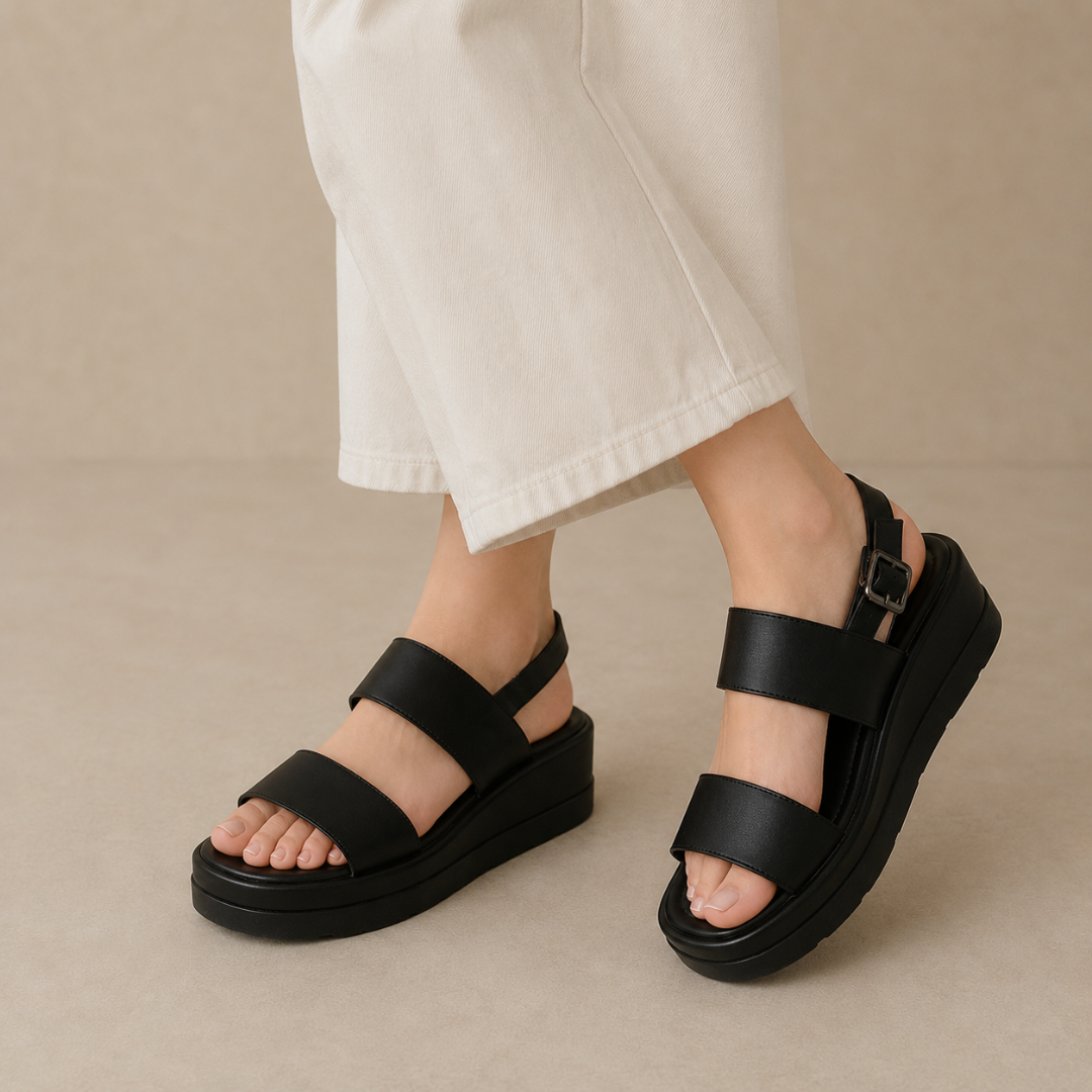 Sandalias de plataforma con doble tira
