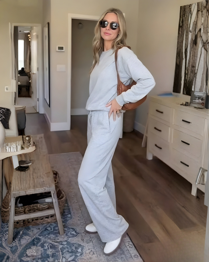 Conjunto Casual de Dos Piezas con Diseño de Cuello Redondo Para Mujer
