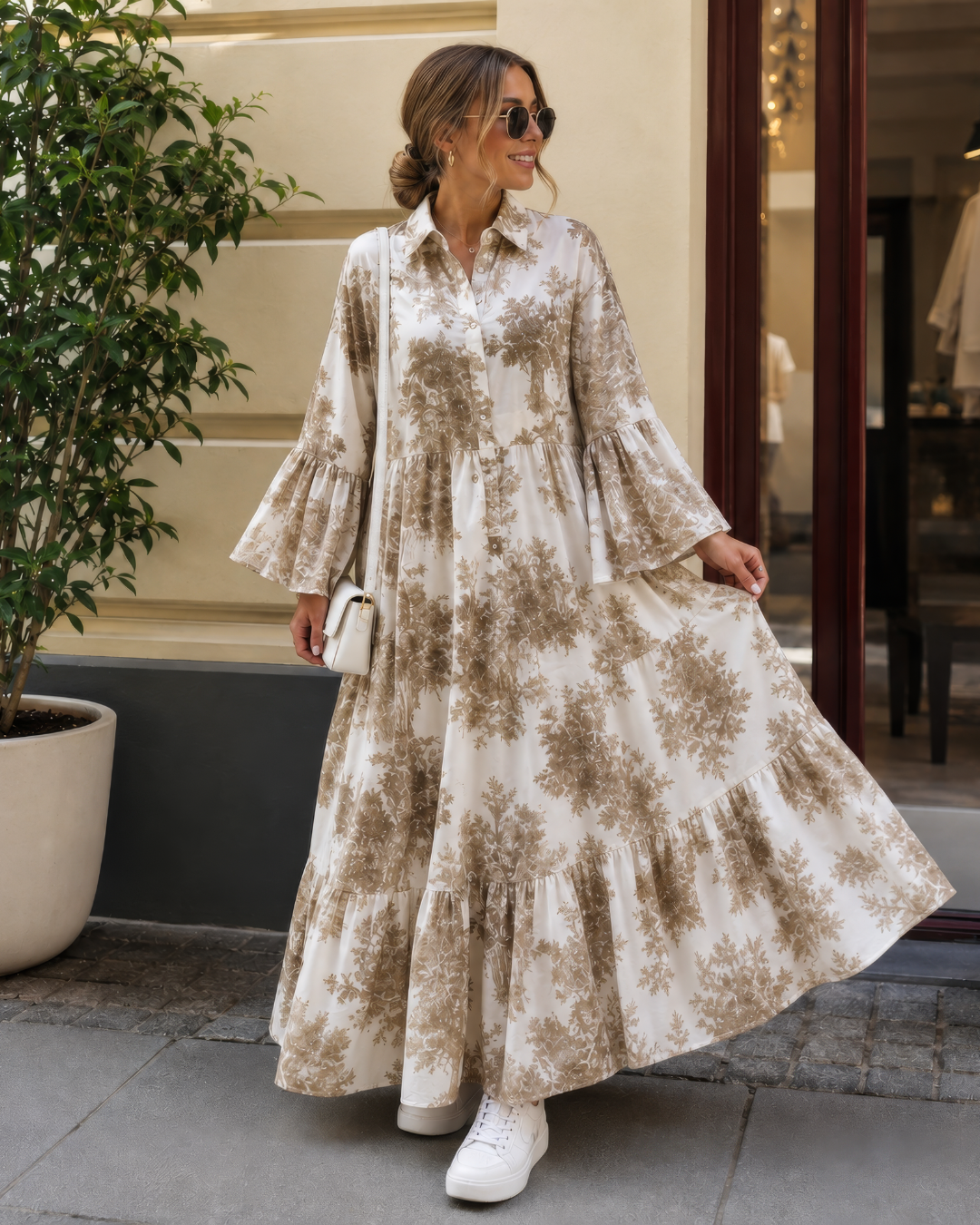 Vestido con Estampado Botánico