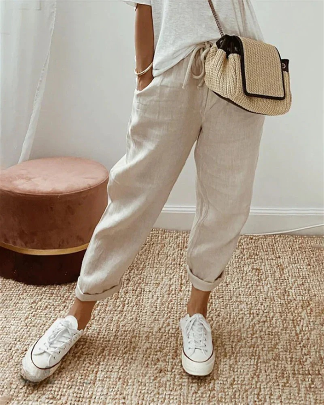 Pantalón Italia Casual de Algodón y Lino®