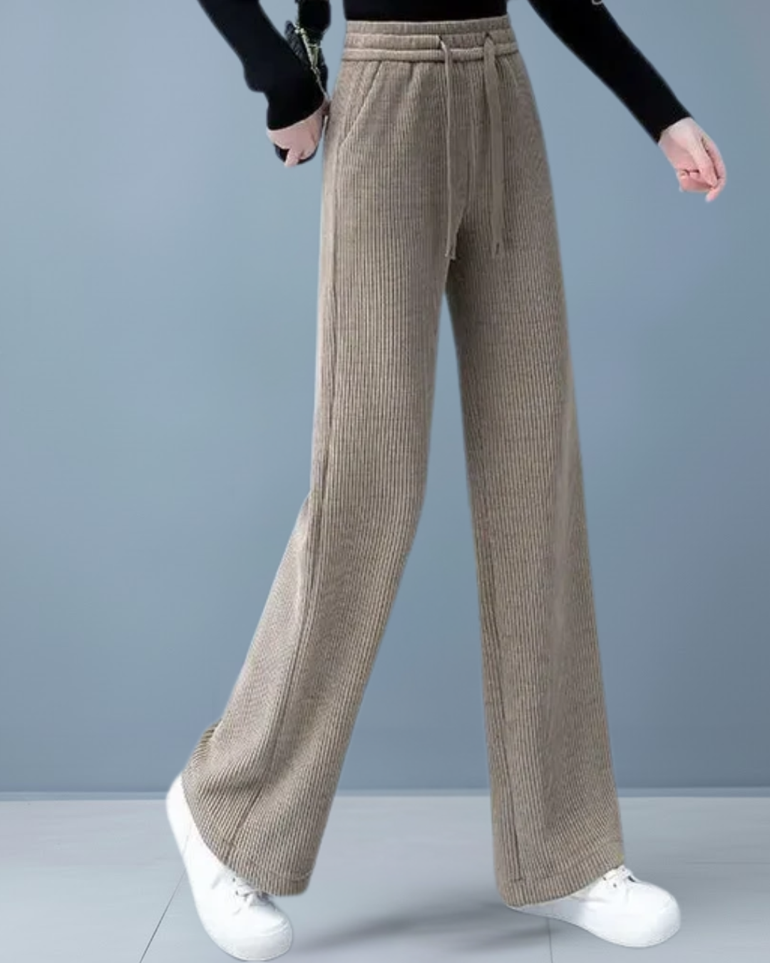 Pantalones anchos de terciopelo informales para mujer