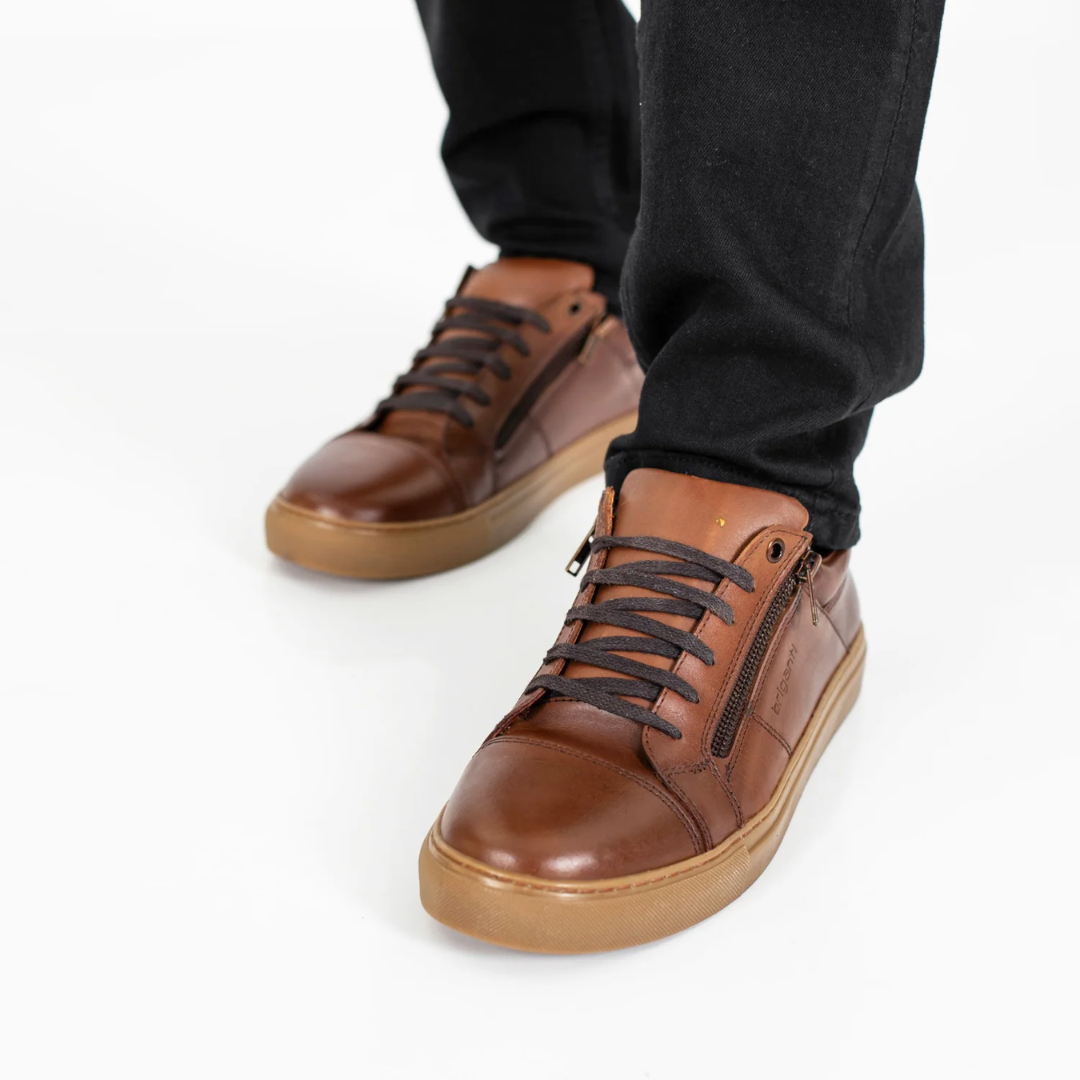 Zapatillas casual de piel con cremallera®