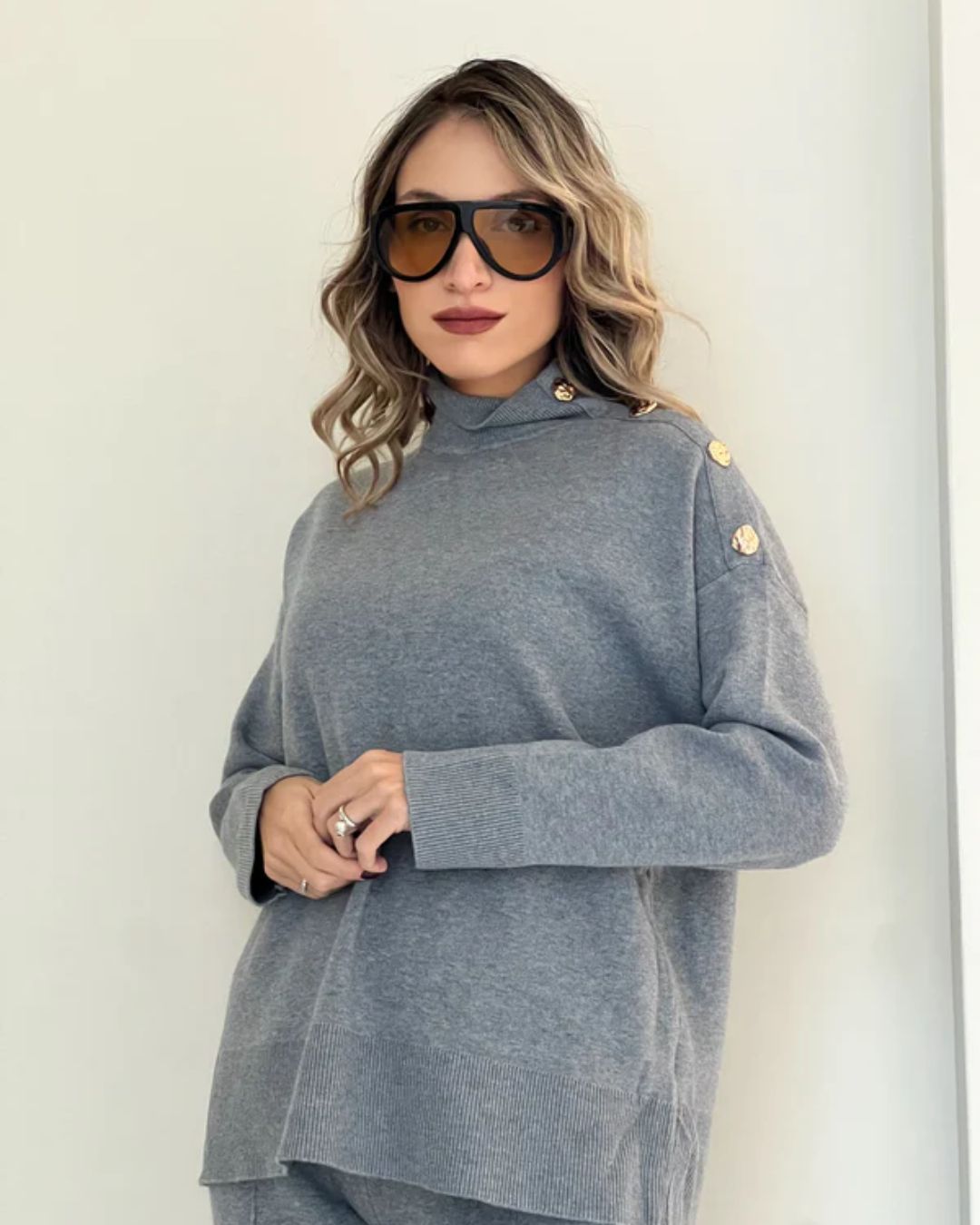Conjunto de punto sofisticado para mujer