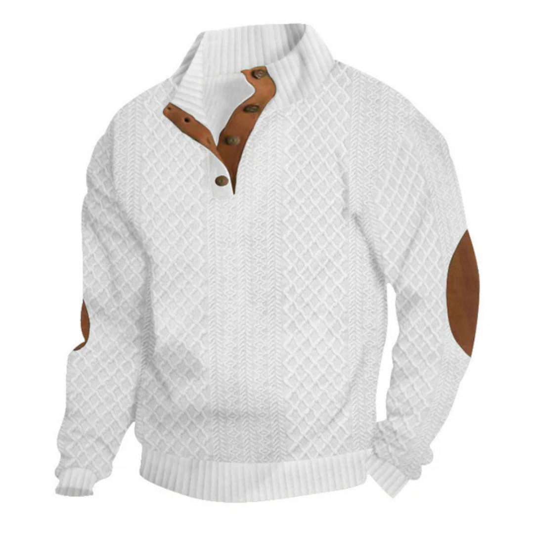 Jersey informal de manga larga con coderas para hombre®