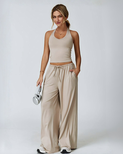 Conjunto Deportivo de Top Halter y Pantalón