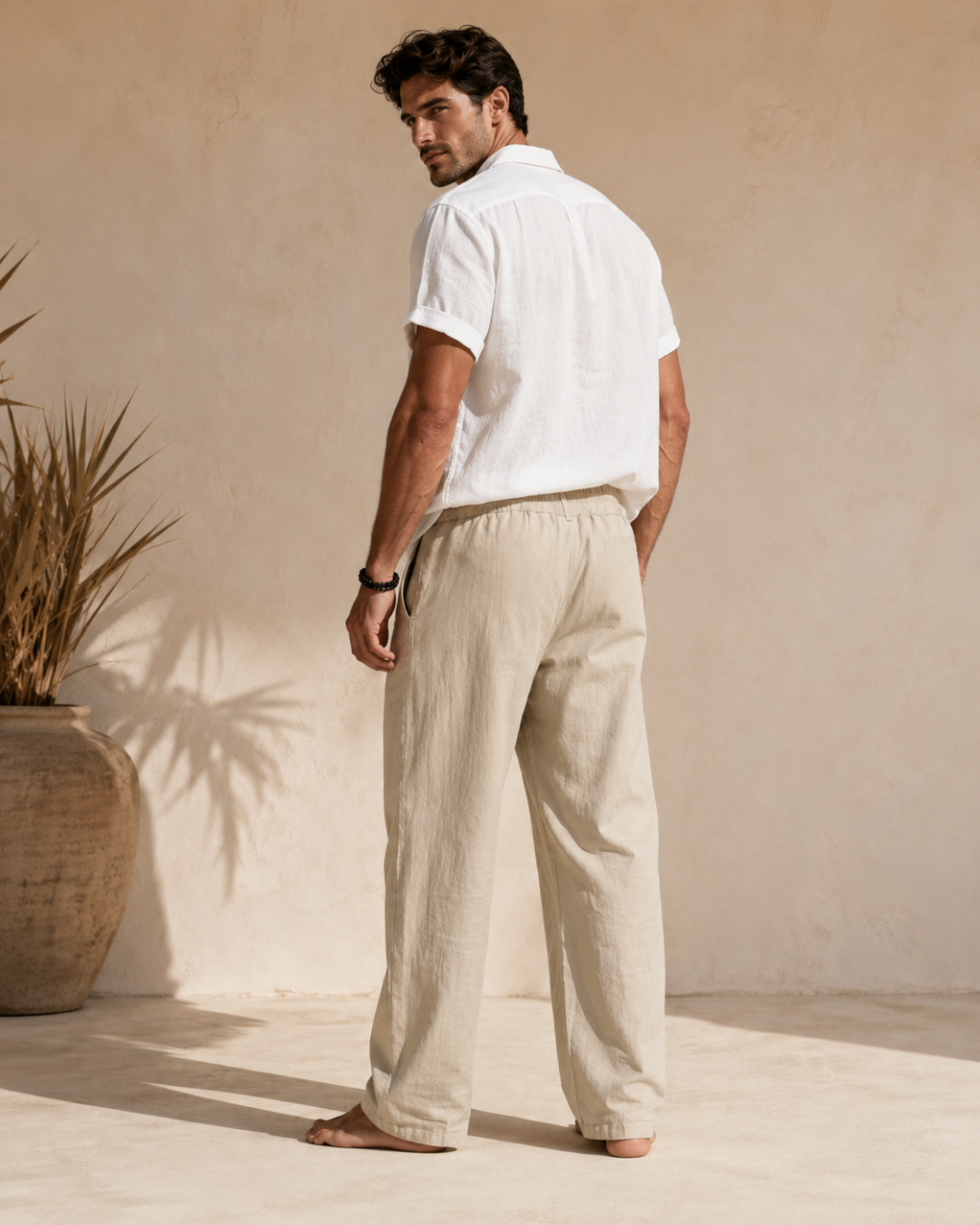 Pantalón de Lino Transpirable de Corte Recto®