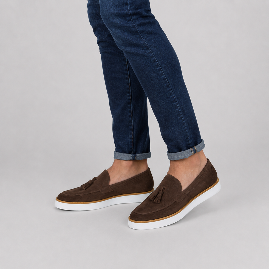 Mocasines casual de ante con borlas