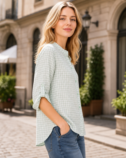 Blusa de Cuadros Estilo Florencia®