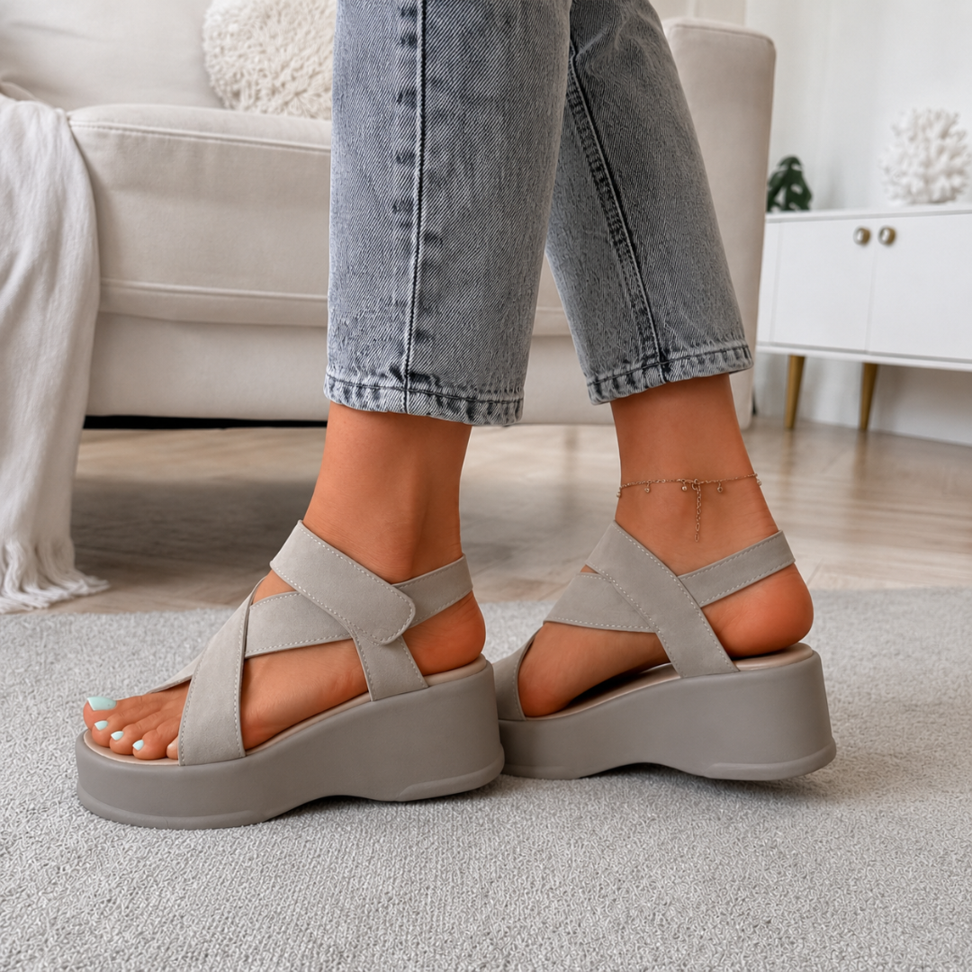 Sandalias de Plataforma con Tiras Cruzadas