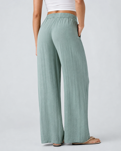 Pantalón de Pierna Ancha con Cintura Alta