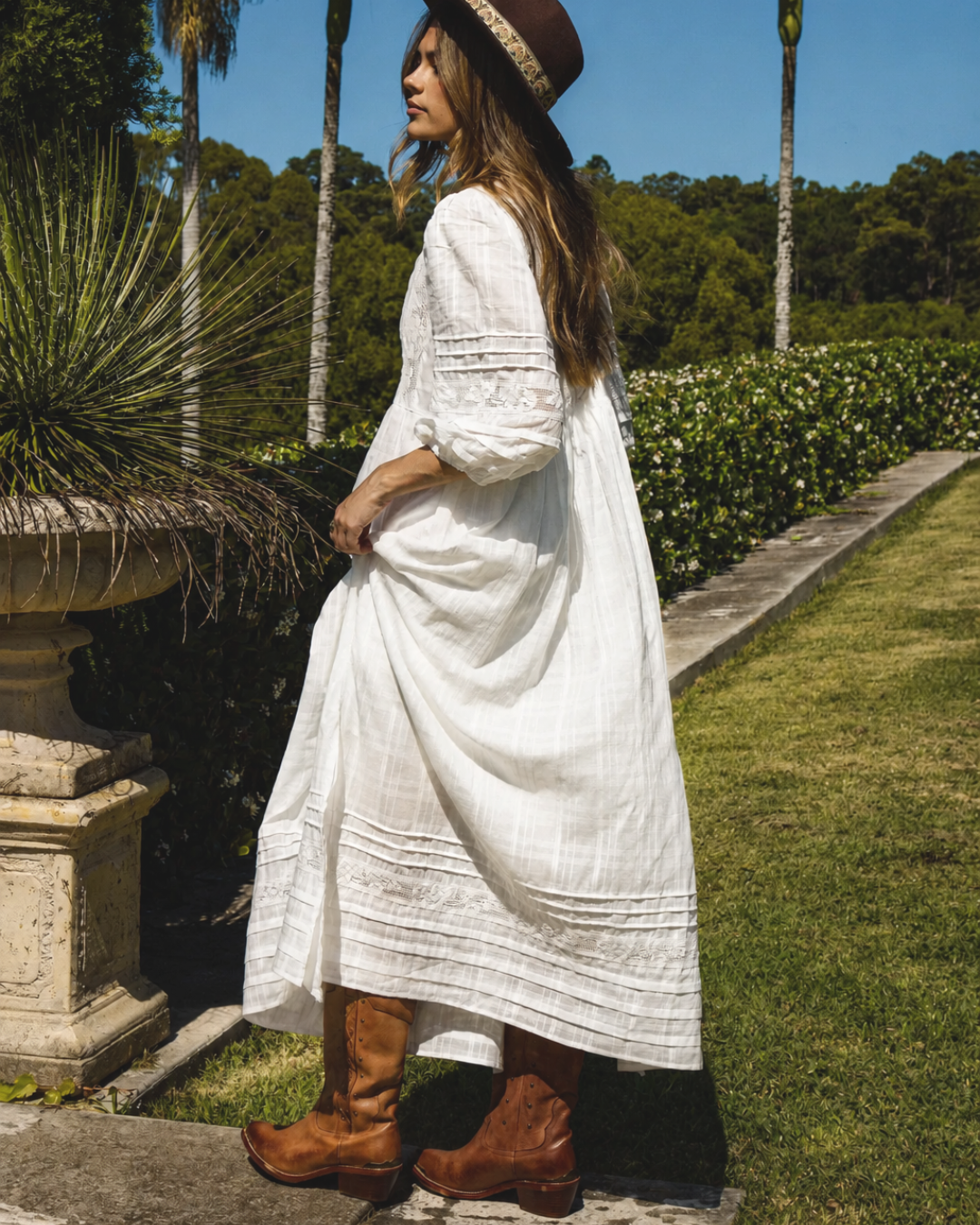 Vestido de Corte Fluido con Mangas Abullonadas®
