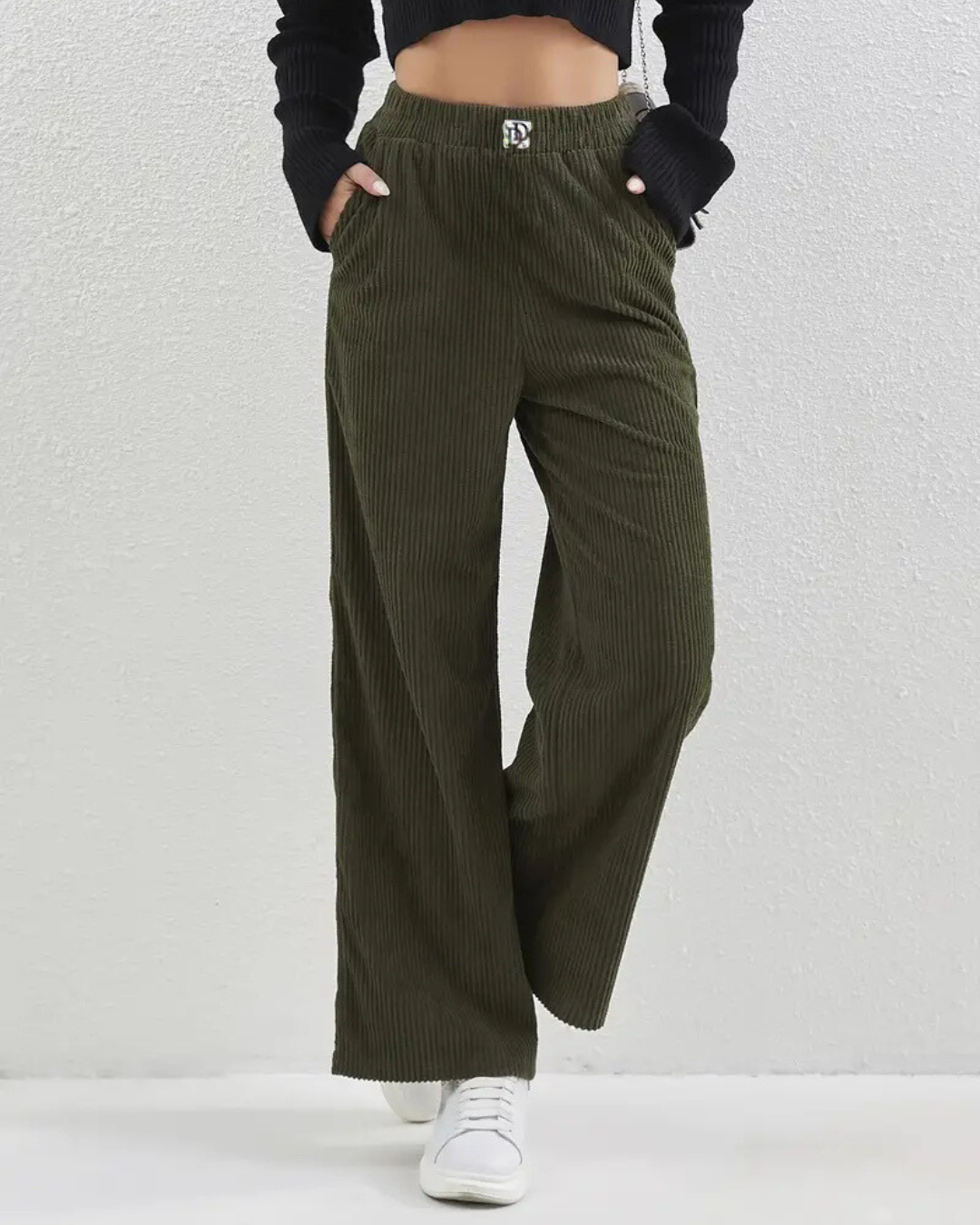 Pantalones de Pierna Ancha y Rayas