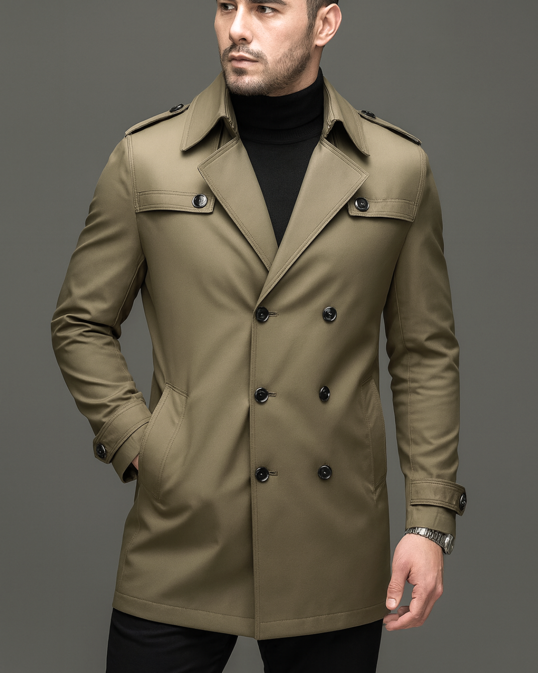 Chaqueta Clásica de Longitud Media con Forro Desmontable para Hombre®