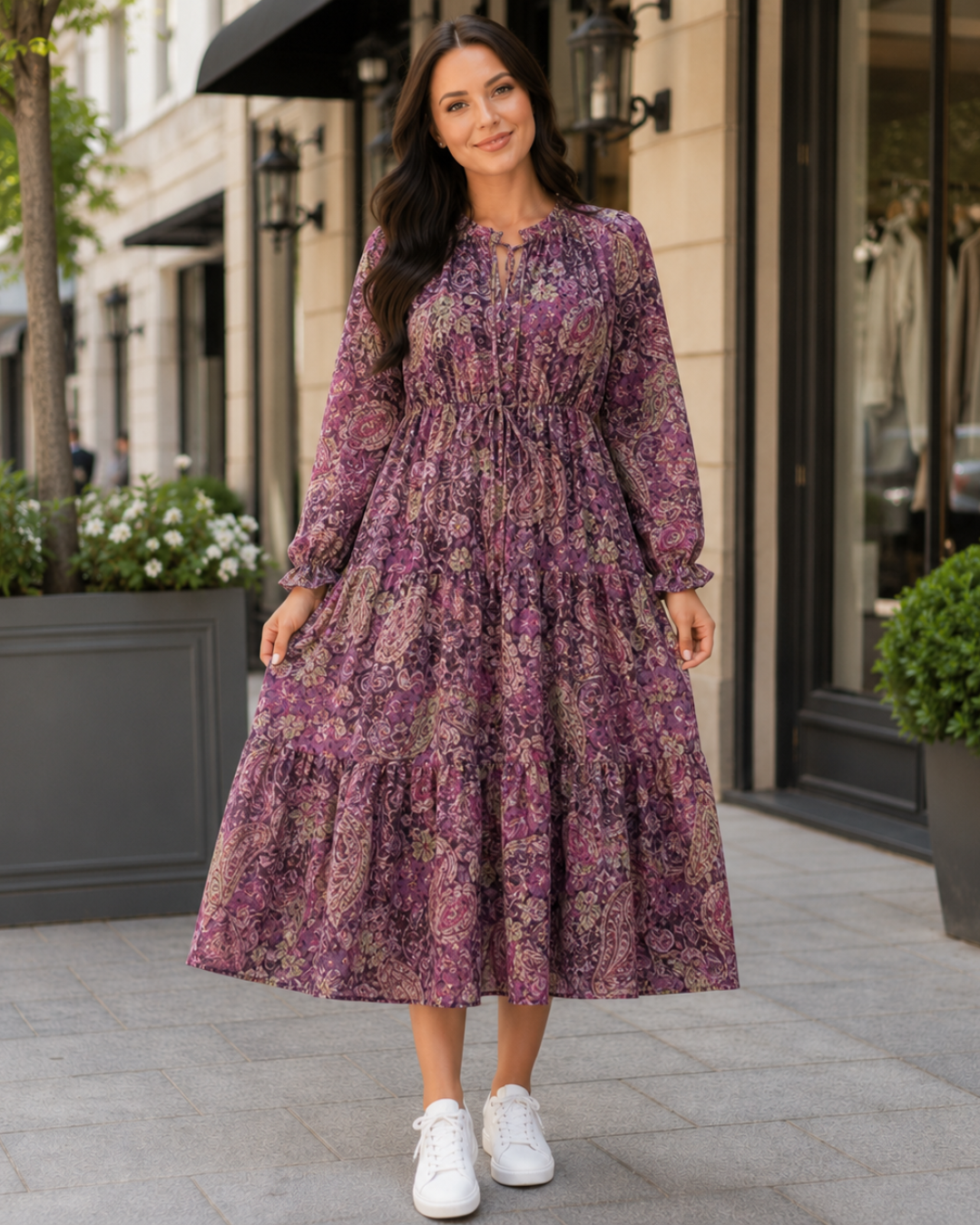 Vestido Estampado con Cintura Ajustable®