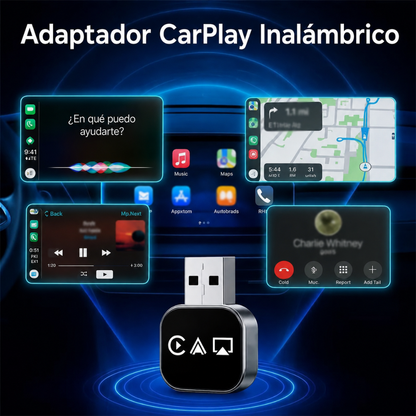 Adaptador Inalámbrico 4 en 1 para CarPlay y Android Auto®
