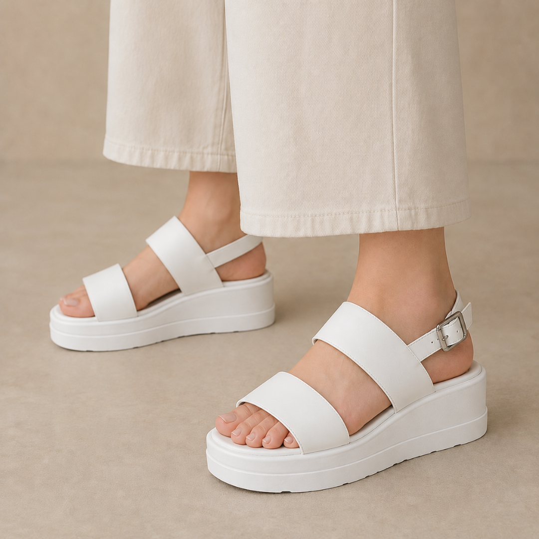 Sandalias de plataforma con doble tira