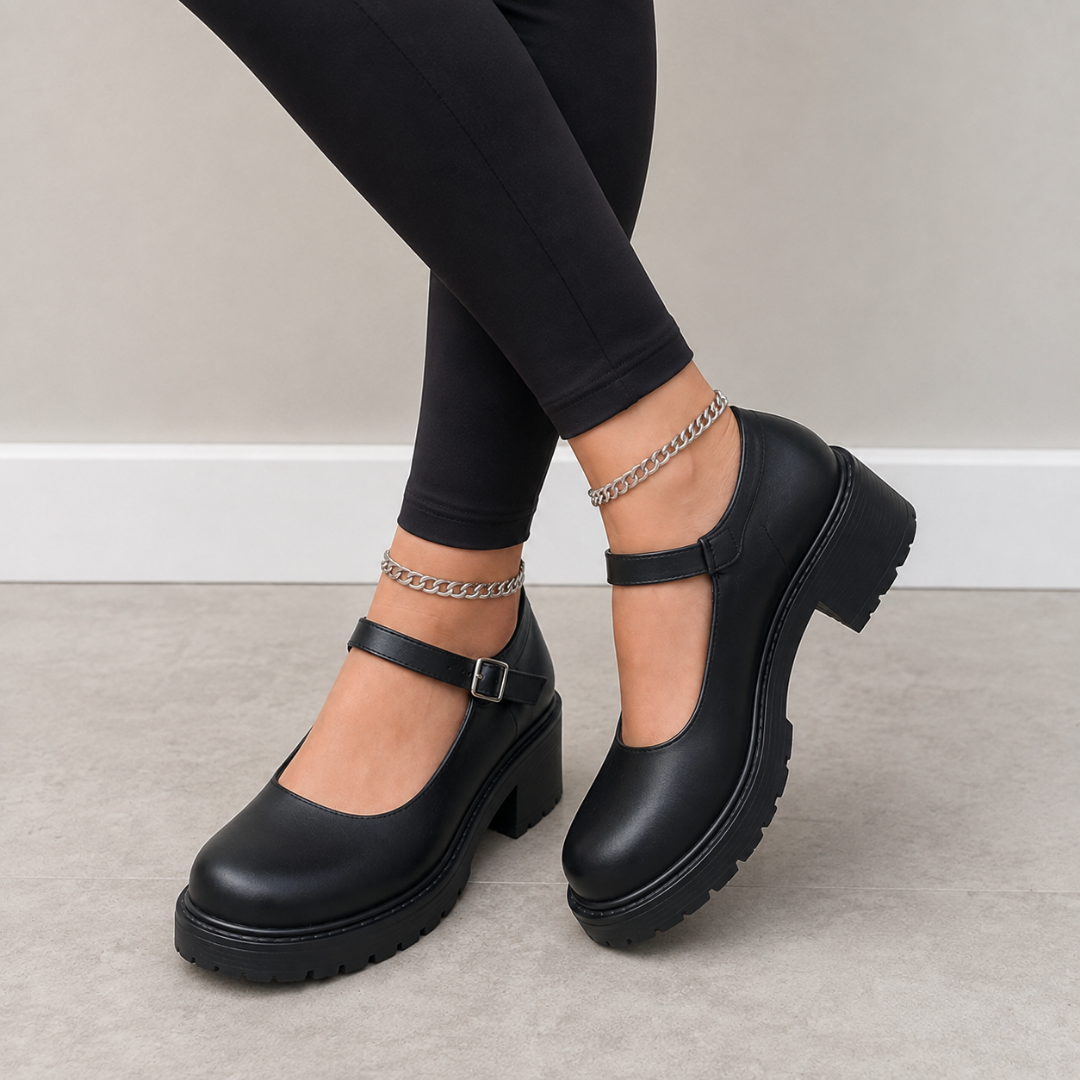 Zapatos con Tacón Ancho y Hebilla Ajustable®