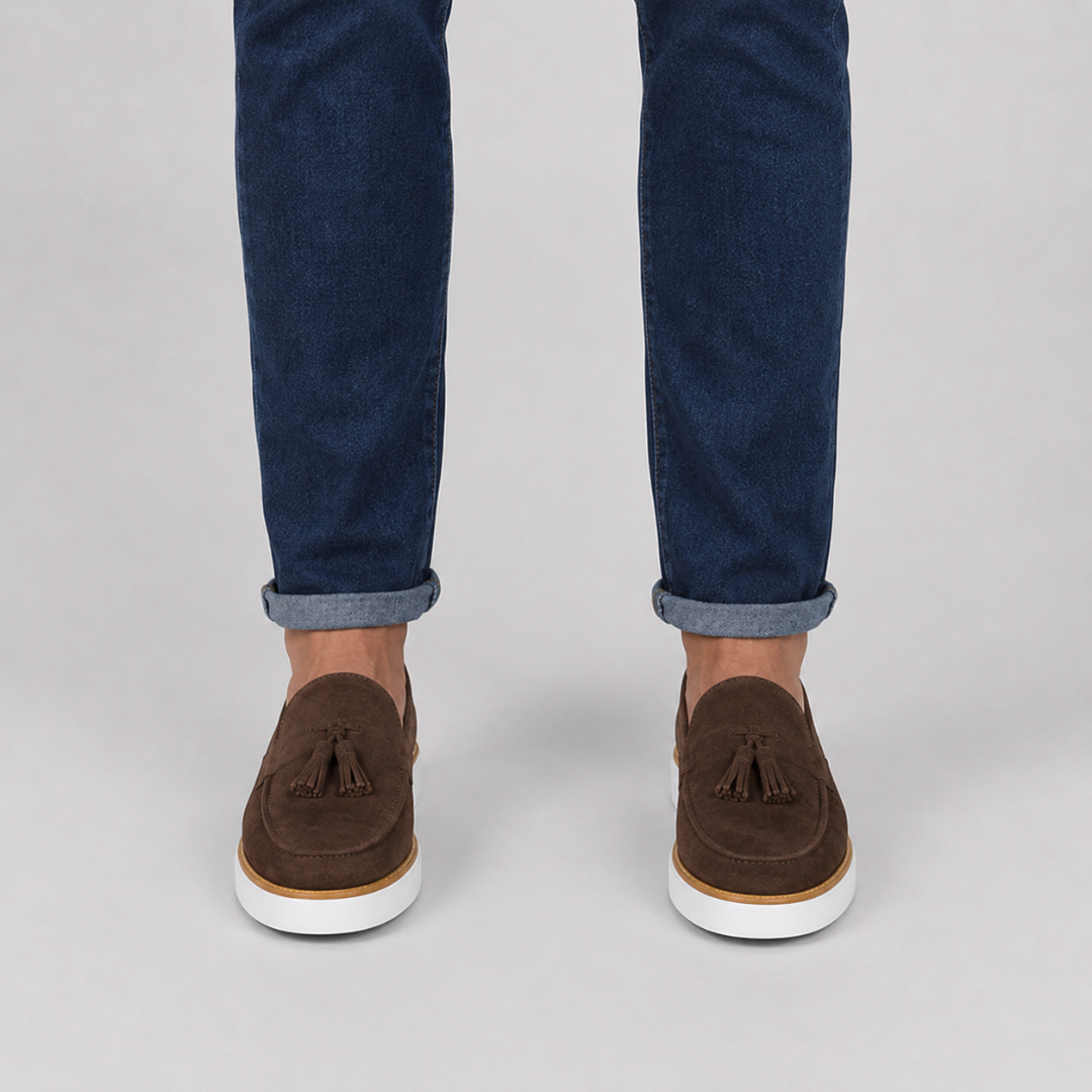 Mocasines casual de ante con borlas