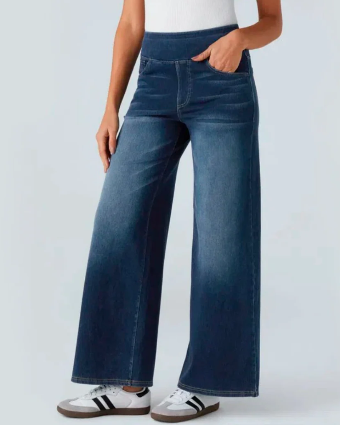 Pantalón de Pata Ancha Elástico para Mujer