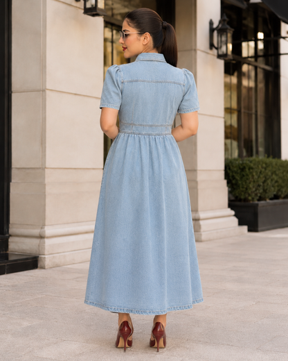 Vestido Midi Vaquero con Botones®