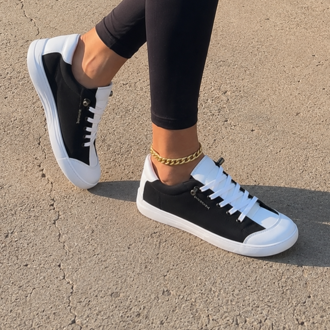 Zapatillas Casual de Mujer con Cordones y Puntera Estructurada