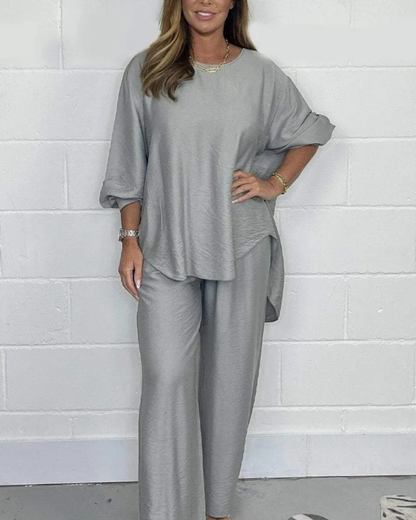 Conjunto Casual Tokio con Blusa y Pantalón Ancho