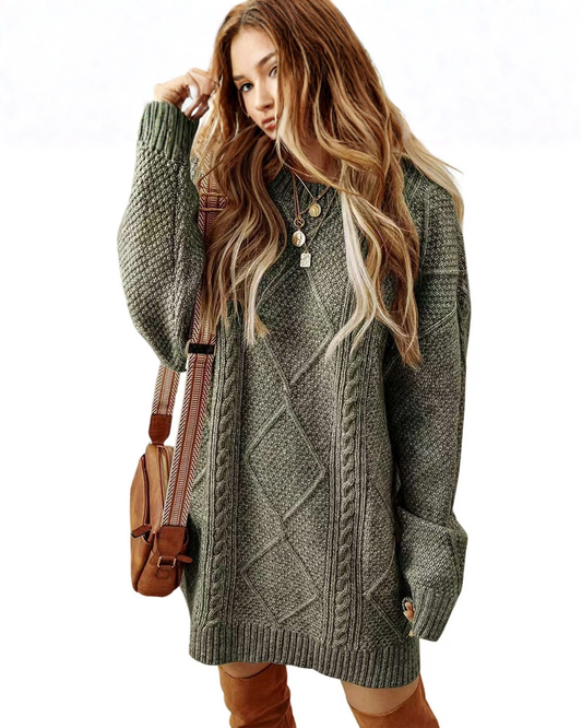 Vestido Corto de Punto y Ajuste Relajado Para Mujer