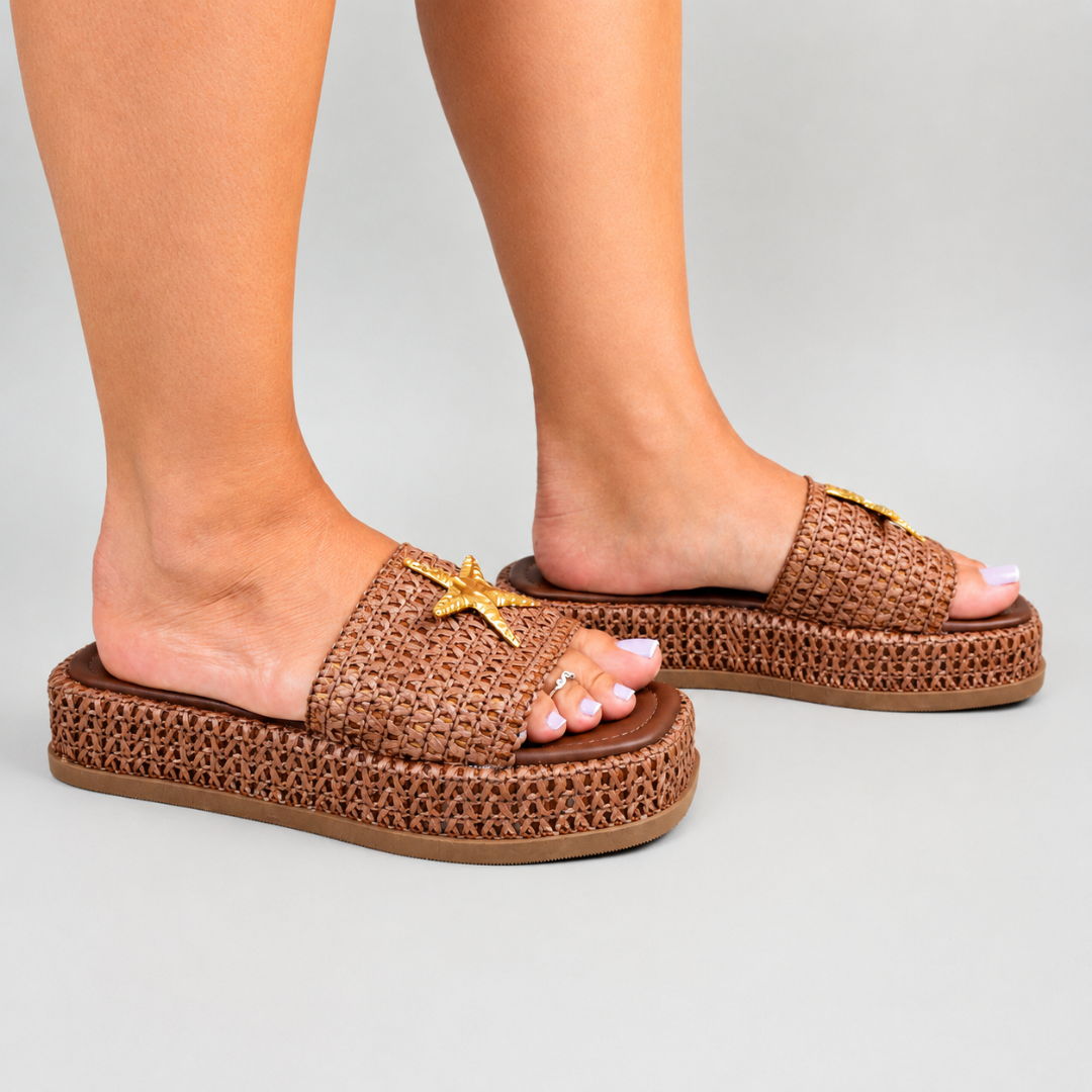 Sandalias de Rafia Trenzada con Plataforma®