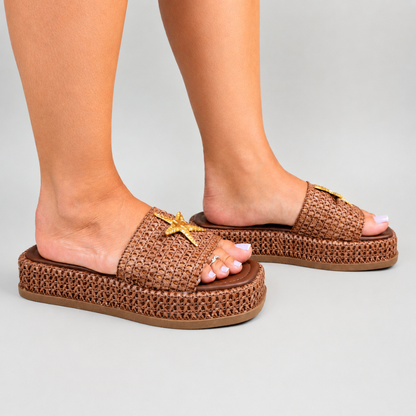 Sandalias de Rafia Trenzada con Plataforma®